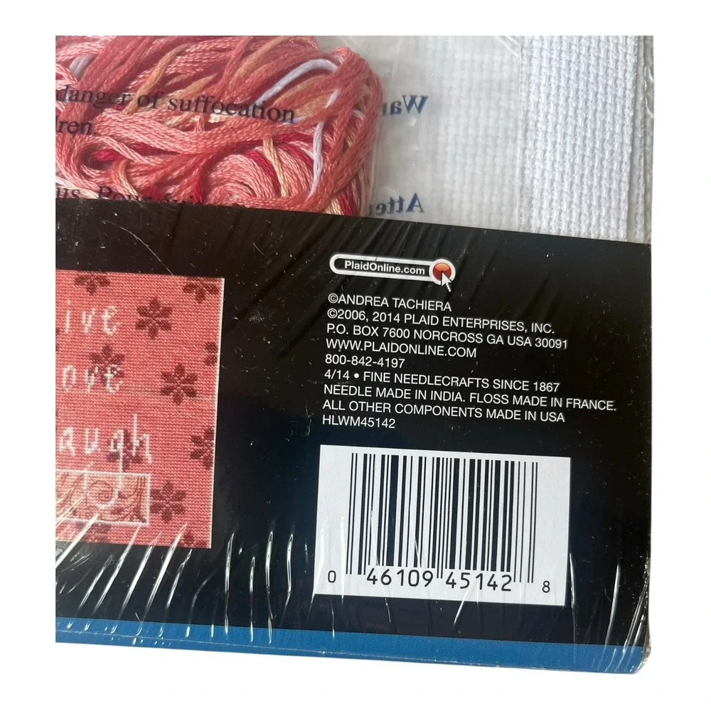 Bucilla Plaid Live Love Laugh Counted Cross Stitch Kit  6